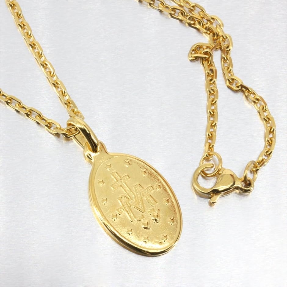 24K ネックレス ゴールド コーティング マリア コイン シルバー