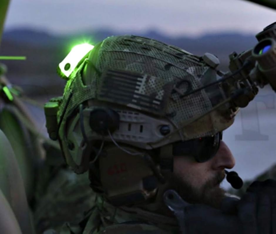 サバゲーヘルメットライト HEL-STAR6 GEN3 シグナルライト IR機能 LED