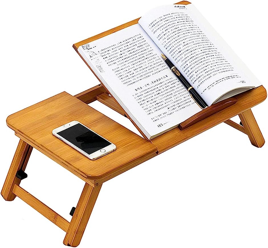 ベッドテーブル 高さ調整 角度調整 ノートパソコンデスク 折りたたみテーブル 軽量 小( 小（幅50x奥行30x高さ調節17〜23cm)