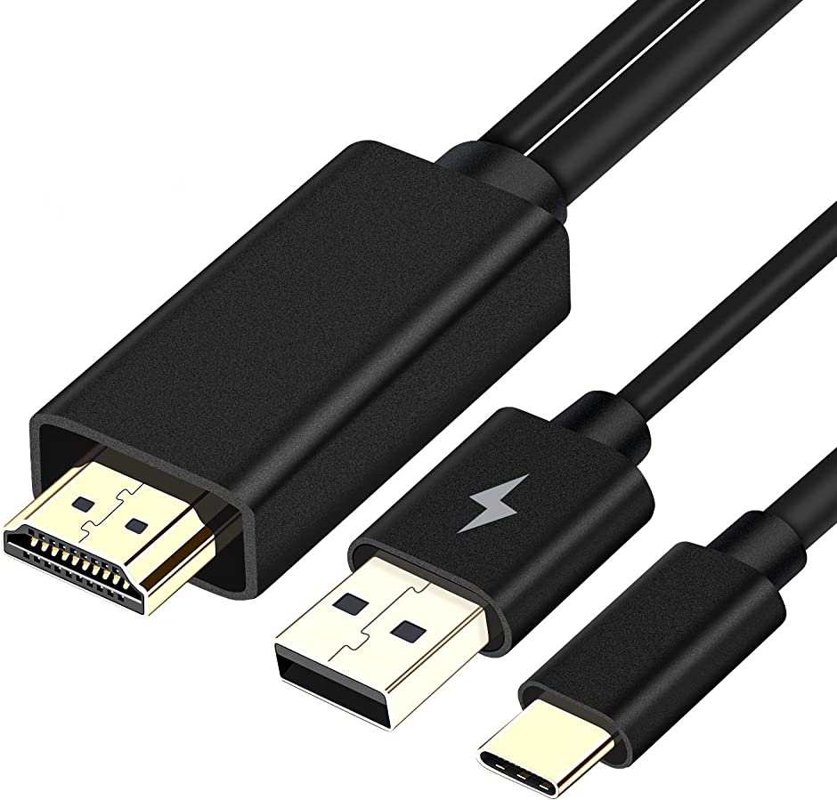 Type-c HDMI USB 変換ケーブル 4K テレビ変換ケーブル 設定不要 高耐久性 1.8M アルミニウム合金 ブラック