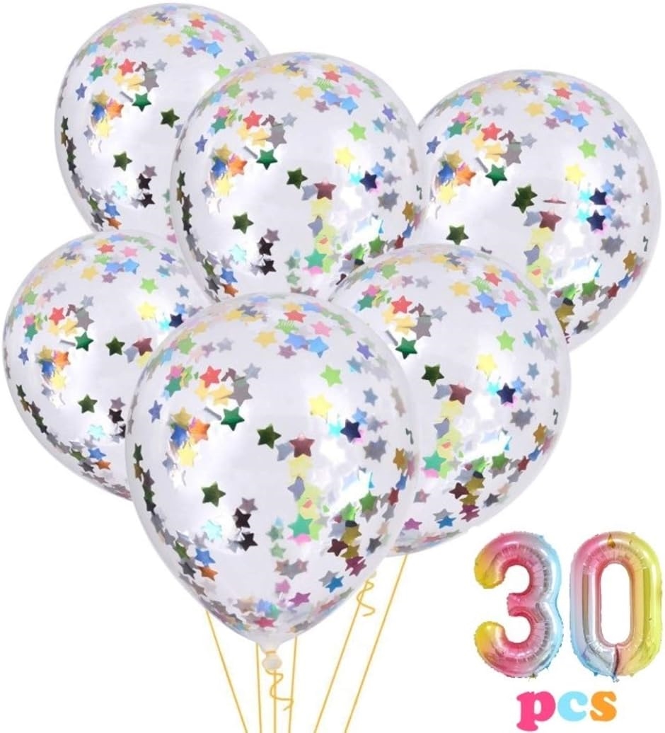 紙吹雪 バルーン 飾り 誕生日 イベント パーティー スパンコールバルーン 30個( レインボー)