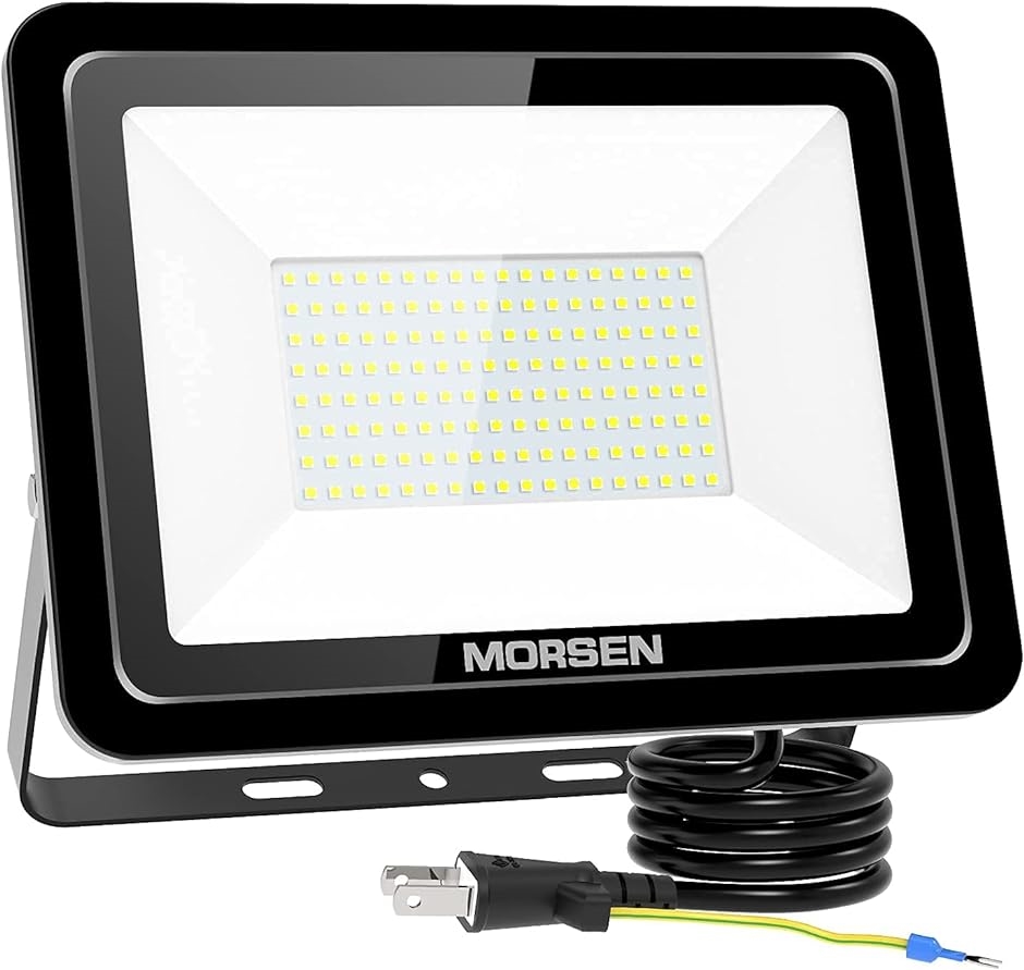 超薄型・明るいMORSEN LED投光器 LED作業灯 150W 1700ｗ相当 SMD チップ 1.8コード( 昼光色,  150W)