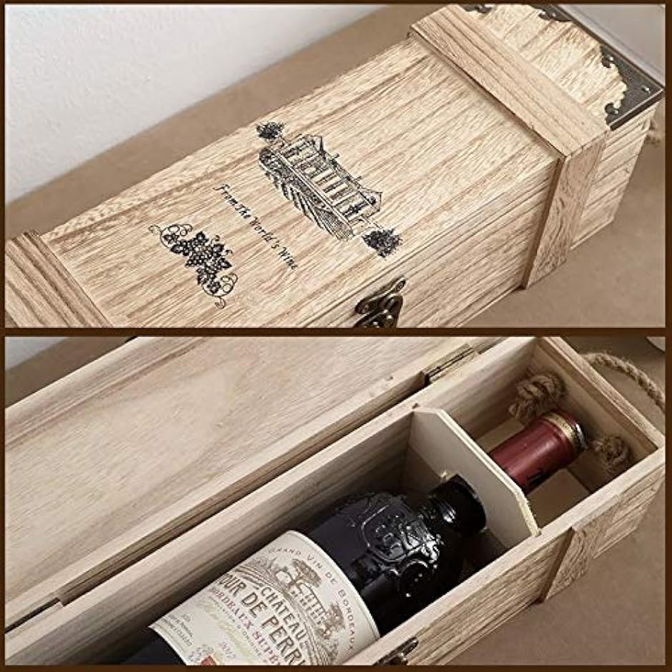木製 ワイン ケース ギフト ボックス 木箱 1本入れ ウッド( ウッド)｜horikku｜03