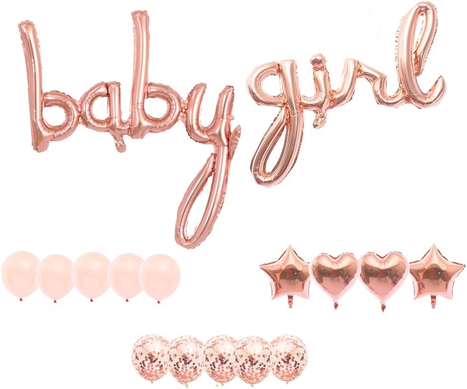 ベビーシャワー 飾り付け 装飾 バルーン 風船 女の子 ピンク 出産祝い a-b143( Girl)