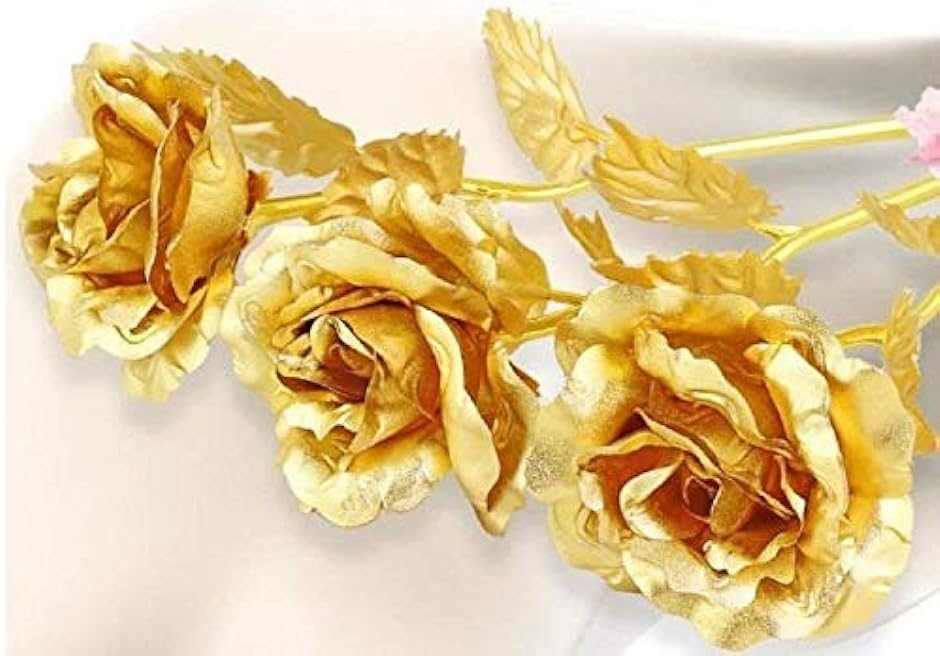 バラ 造花 金箔 薔薇 24k 箱付き 記念日 ゴールド ローズ.( ゴールド