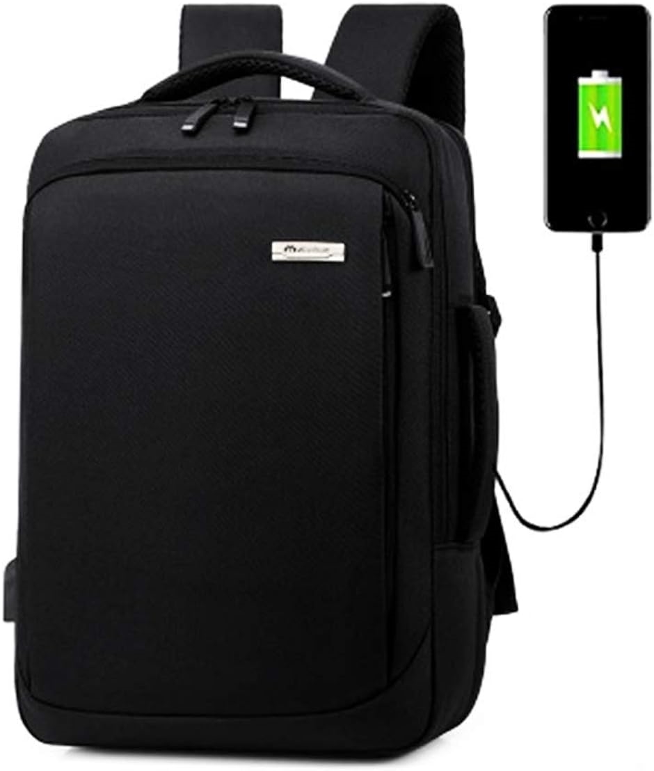 ビジネスリュック PCリュック 15.6インチ ビジネスバッグ 3way 通勤リュック USB充電ポート付き メンズ レディース( 黒)