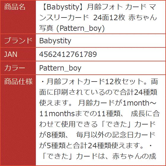 月齢フォト カード マンスリーカード 24面12枚 赤ちゃん 写真( Pattern_boy)｜horikku｜09