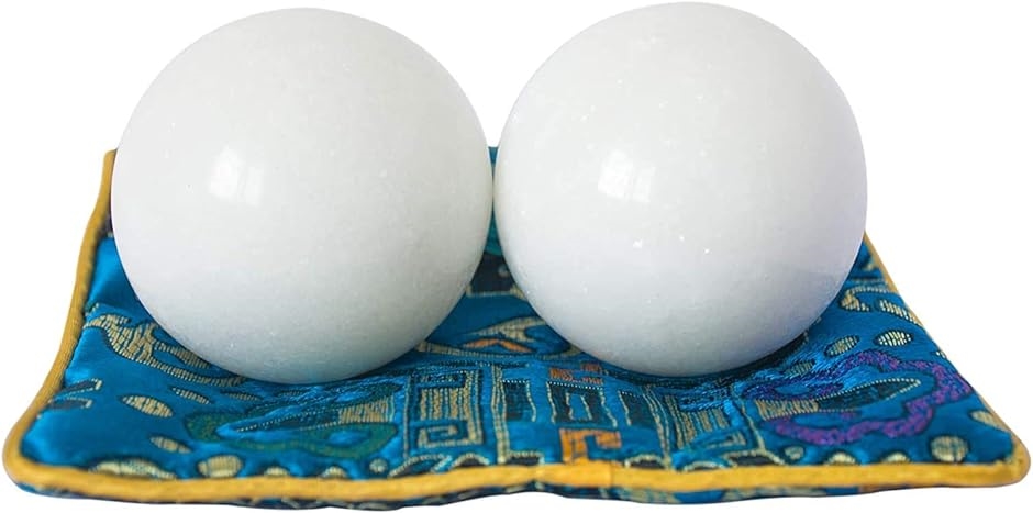 健康球 脳 活性 天然石 トレーニング器具 フィットネスボール ハンドプレイ MDM( 白)