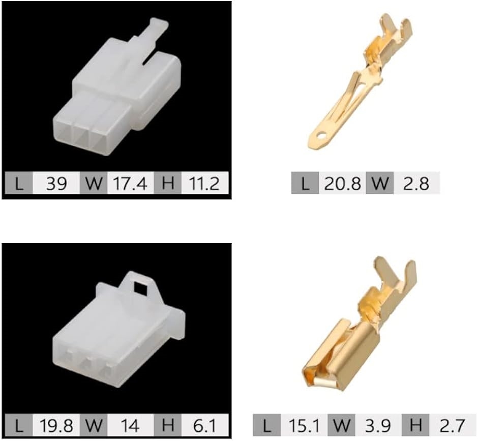 配線スッキリ コネクタ カプラー 端子 10セット 配線加工 DIY コネクター( 3極)｜horikku｜06