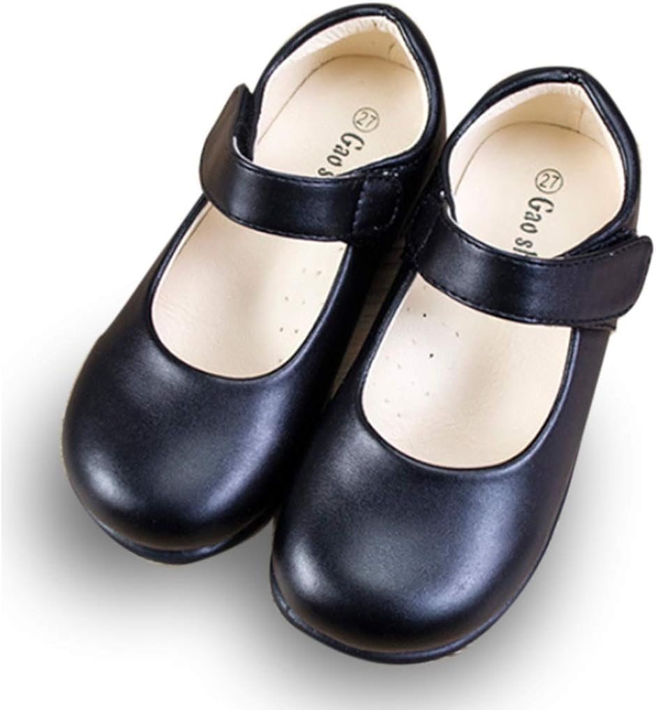フォーマル シューズ ペタンコ 靴 ガールズ キッズ 両面テープ ブラック( ブラック(光沢なし)18cm,  17.0 cm)
