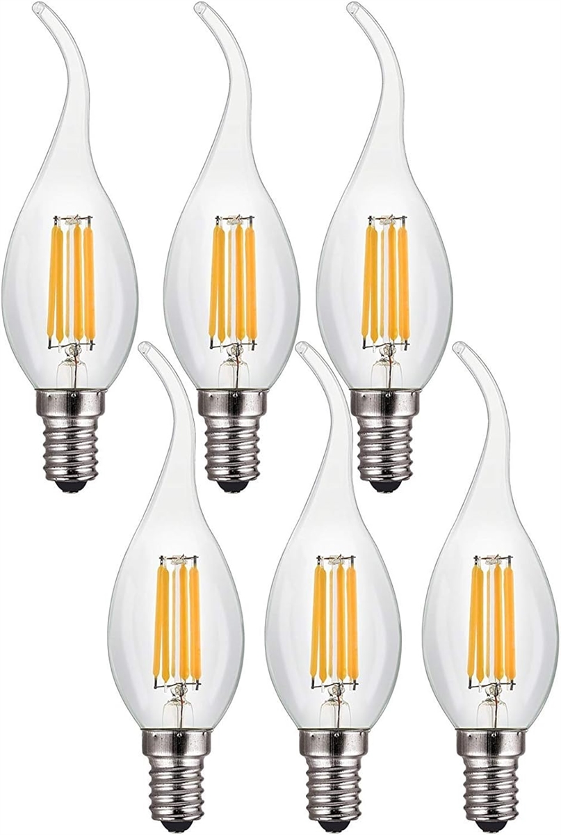 KY LEE C35 シャンデリア電球 60W形相当 E12口金 LED エンジン電球
