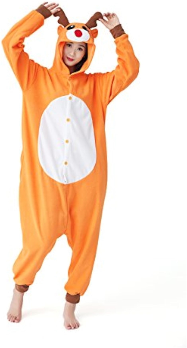 クリスマス コスプレ トナカイ きぐるみ 大人用 ルームウェア パジャマ 衣装(L)