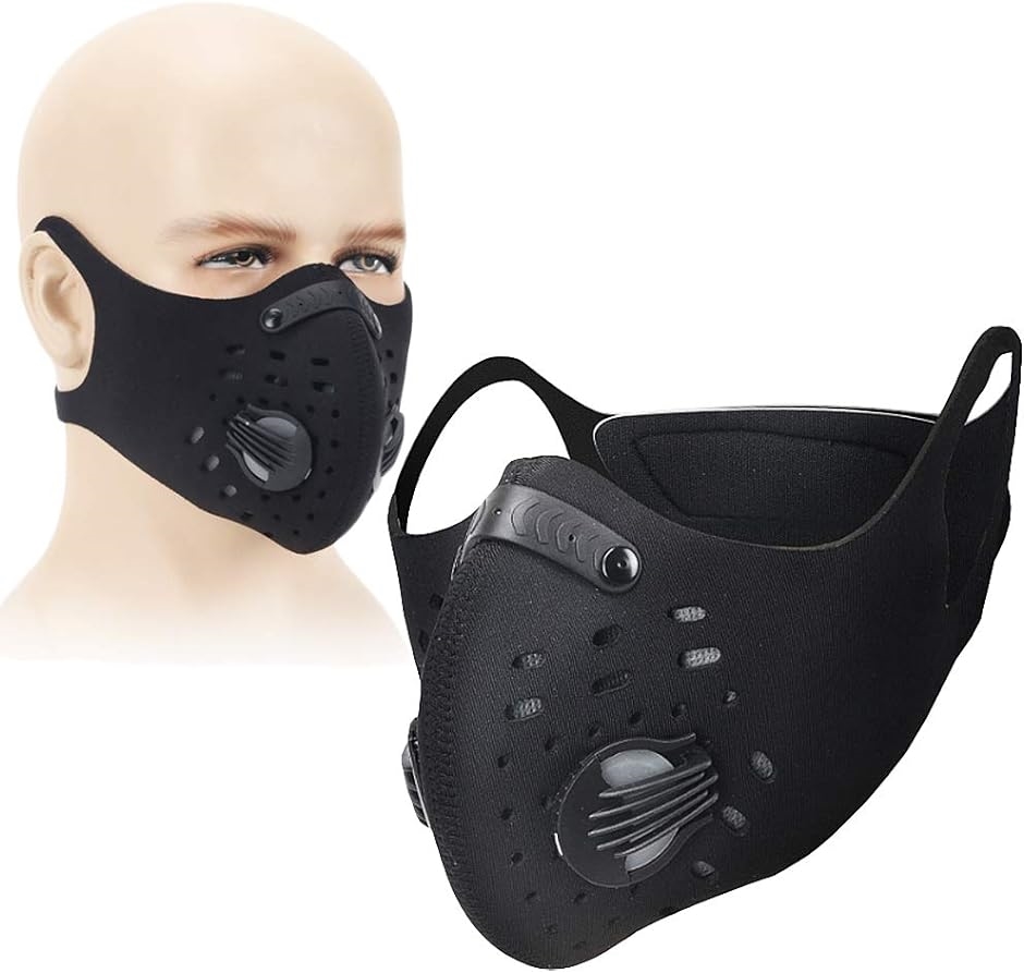 セール特価 洗える トレーニング用 マスク 低酸素 持久力 肺活量 フィルター付 ブラック