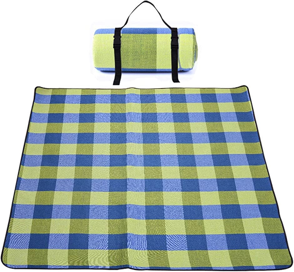 レジャーシート 厚手 ピクニックマット 大判 2人-6人用 断熱 防水 花見 運動会 遠足 アウトドア クッション 苗色( 苗色)