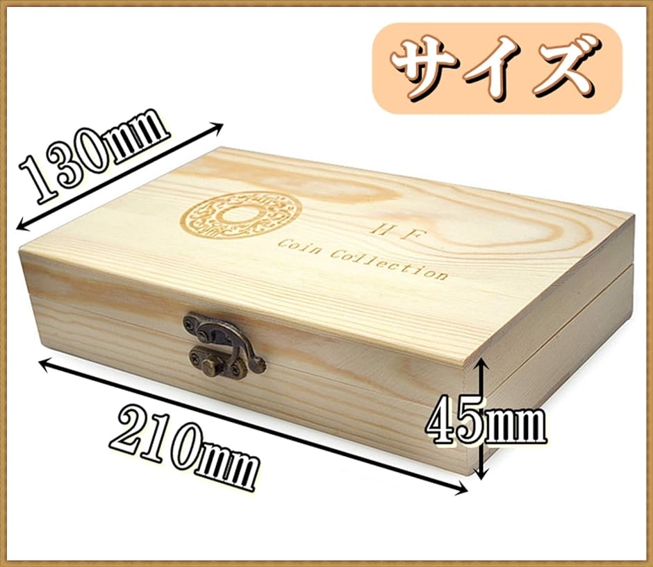 木製 コイン コレクション ケース 径5種対応 ボックス 硬貨 記念 収納 コインカプセル付き( 20枚)｜horikku｜05