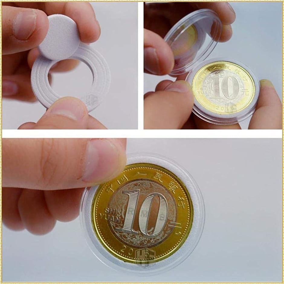 木製 コイン コレクション ケース 径5種対応 ボックス 硬貨 記念 収納 コインカプセル付き( 20枚)｜horikku｜06