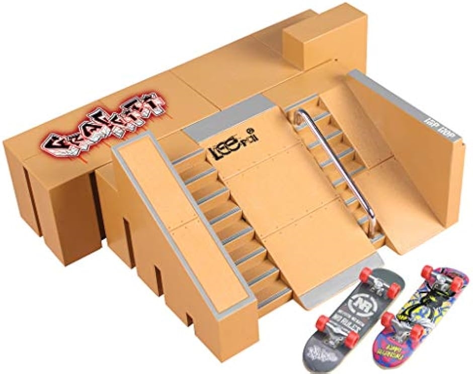 指スケ スケートパーク キット 5パーツ Cレッド カッコよく メイク