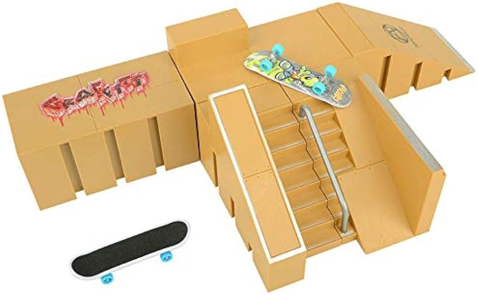 指スケ スケートパーク キット 5パーツ Cレッド カッコよく メイク