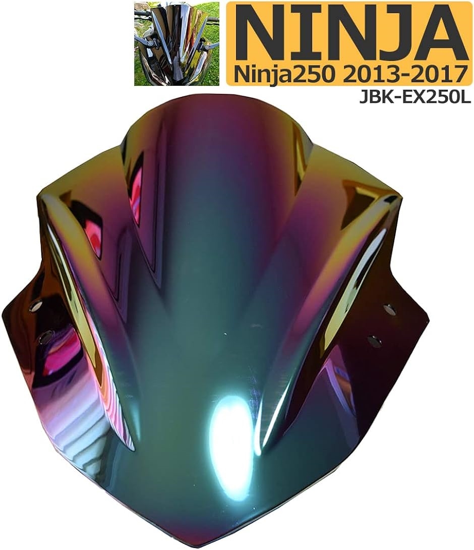 kawasaki カワサキ ninja ニンジャ スモーク スクリーン ダブルバブル Ninja250 用 虹色( 虹色 レインボー)｜horikku｜06