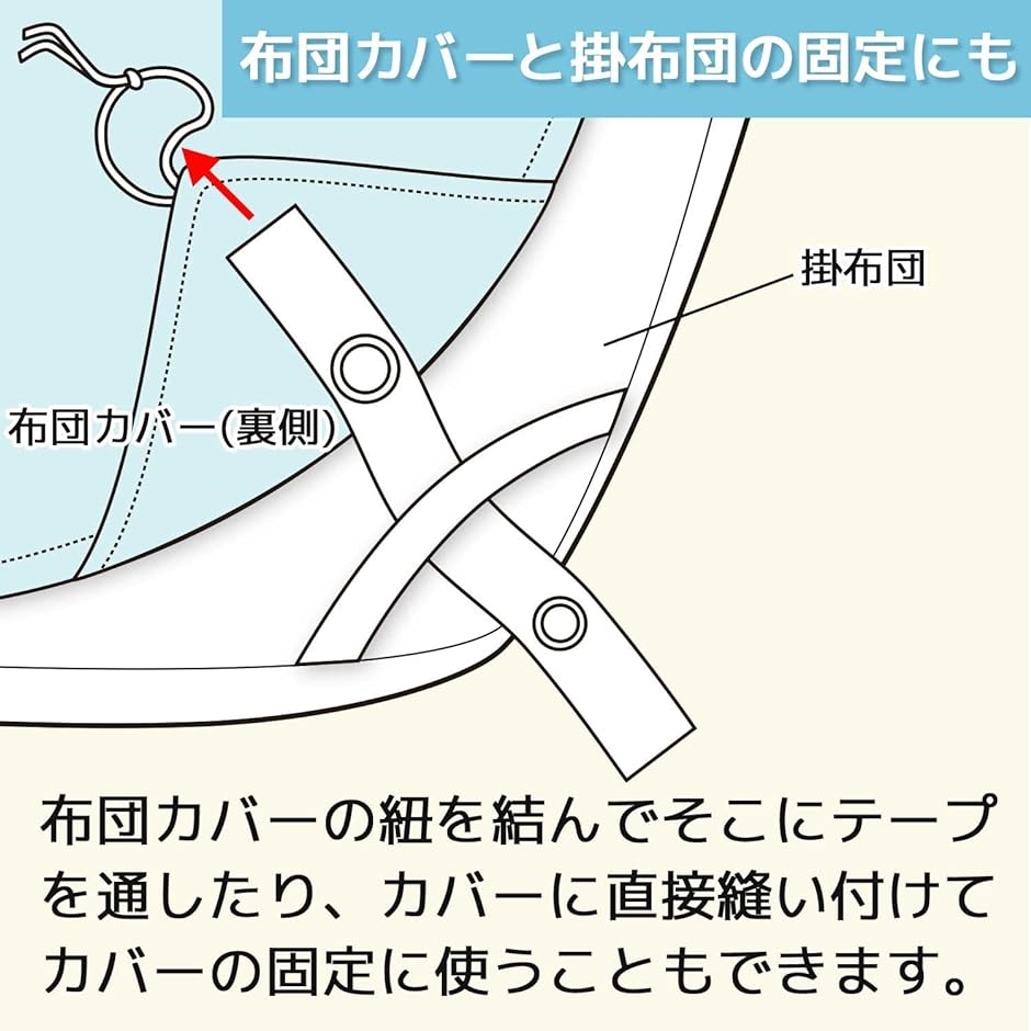 掛ふとん 組み合わせ用 ボタン付きテープ 掛けふとんを2枚組合わせて使用ワンタッチタイプ( ホワイト,  1.5x11.5ｃｍ)｜horikku｜04