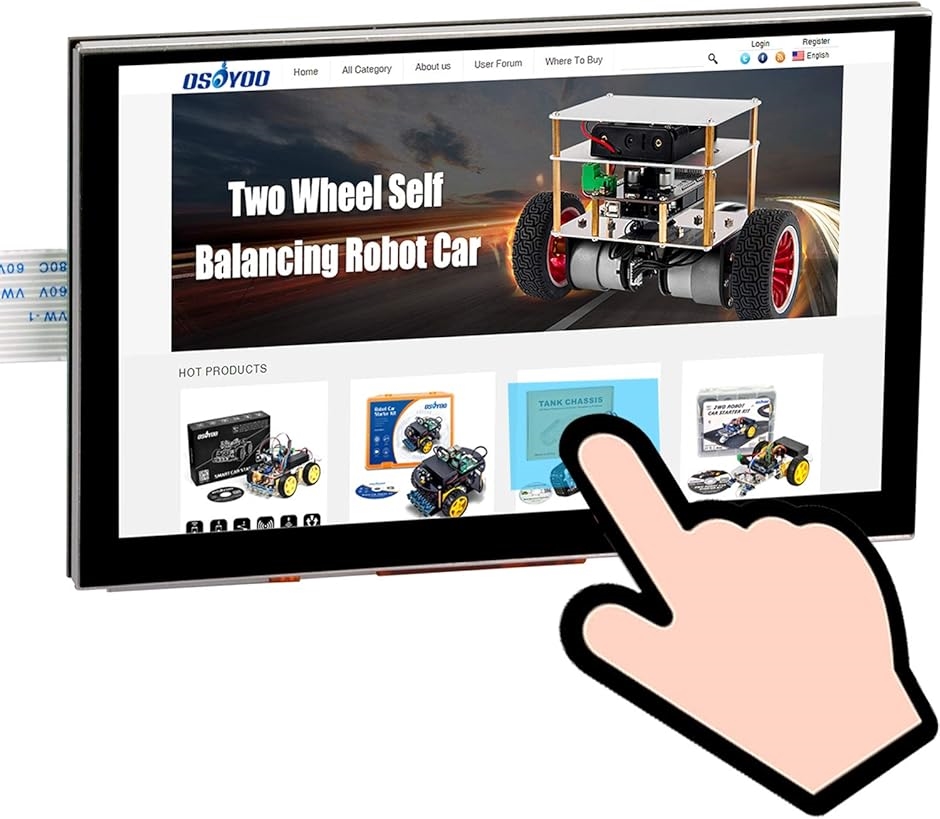 5インチTFT タッチスクリーン DSIコネクタ 800x480解像度 3 (LCD