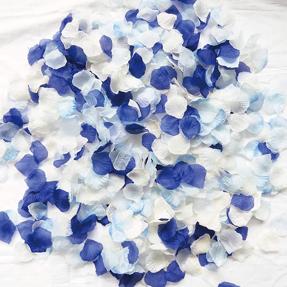 フラワーシャワー 造花 花びら 約1000枚 挙式 たっぷり 5色 ロイヤルブルー
