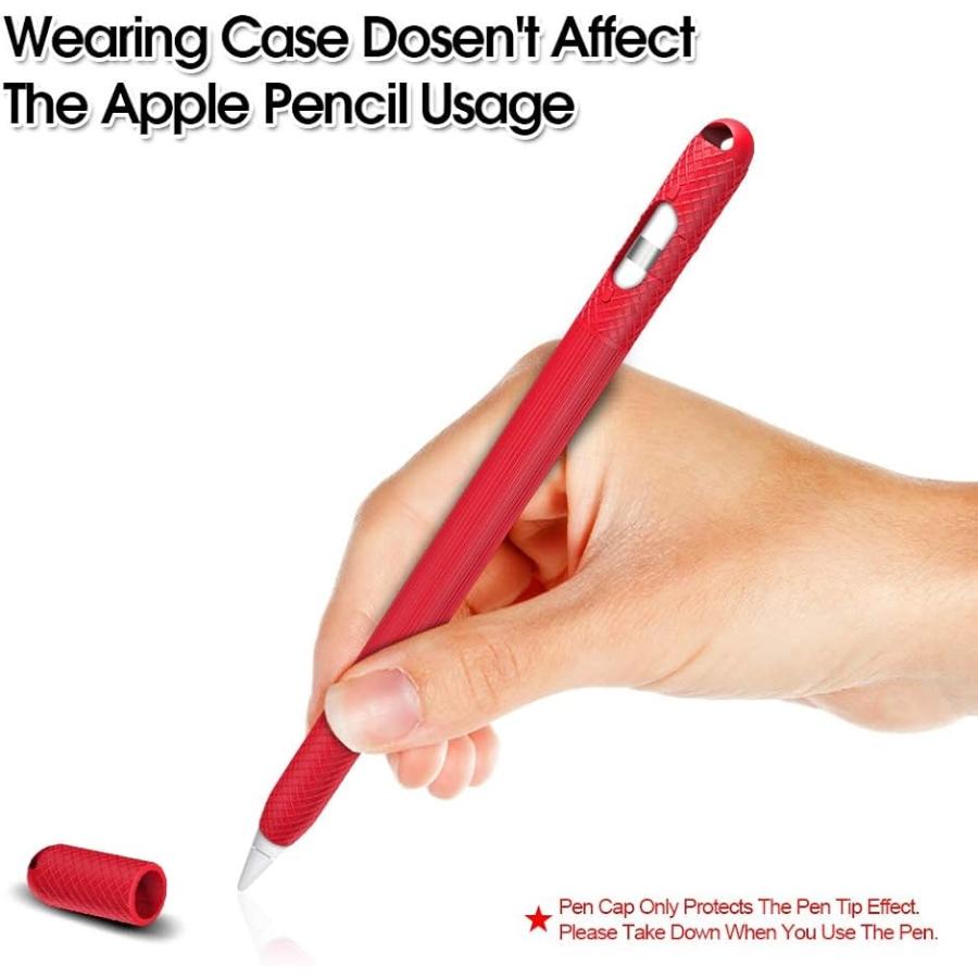 本物保証! Apple pencil ケース 落下 傷つけ防止 apple ペンシル カバー シリコン製 充電時キャップの紛失を防ぐ ホルダー  全面保護 iPad Pro 12.9 9.7 Black