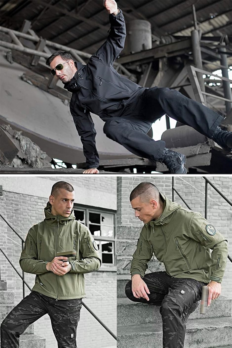 ミリタリー フード付 タクティカルジャケット ソフトシェル シャーク