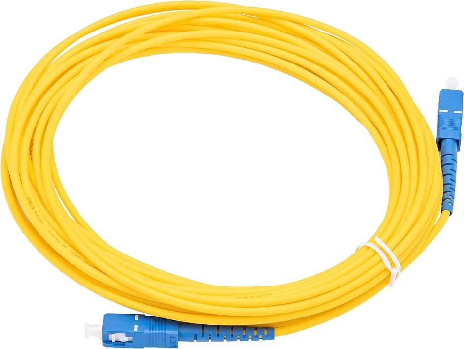 光ファイバーケーブル 10秒で取付簡単 光ケーブル 光配線 sc-sc 両端 コネクタ付( 黄色, 15m)