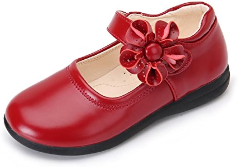 フォーマルシューズ 子供 履きやすい 女の子 靴 キッズ 入園式 卒業式 卒園式 結婚式 入学式 赤( レッド,  17.5 cm)｜horikku