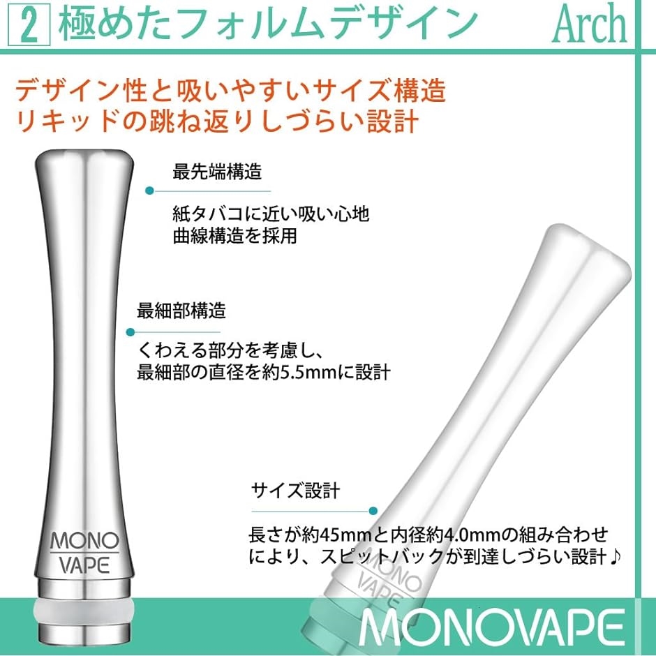 ドリップチップ ベイプ マウスピース 510規格 drip tip スピットバック 防止 ステンレス vape 用 キャップ( SI)｜horikku｜03