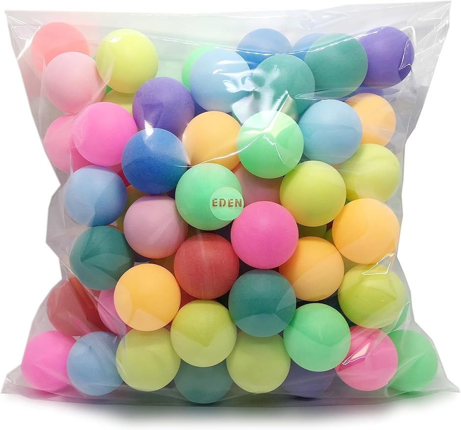 大容量100個 レジャー・工作用 卓球 ボール ピンポン 玉ロゴなし 無地 カラフルE257(カラフルミックス)