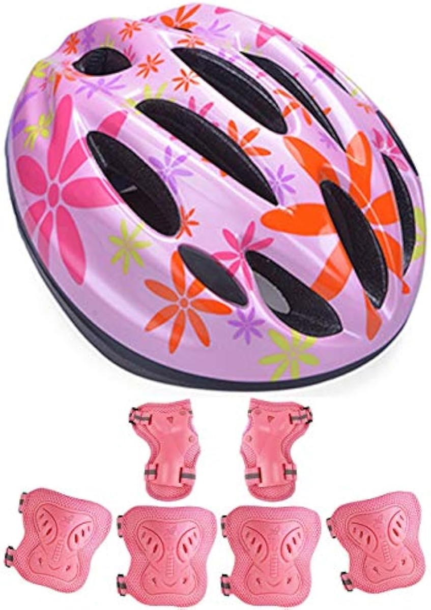 子供用 ヘルメット 自転車 キッズ 軽量 サイズ調整可能 男の子 女の子 サイクリング( 02レッドの花(Mサイズ),  Medium)｜horikku