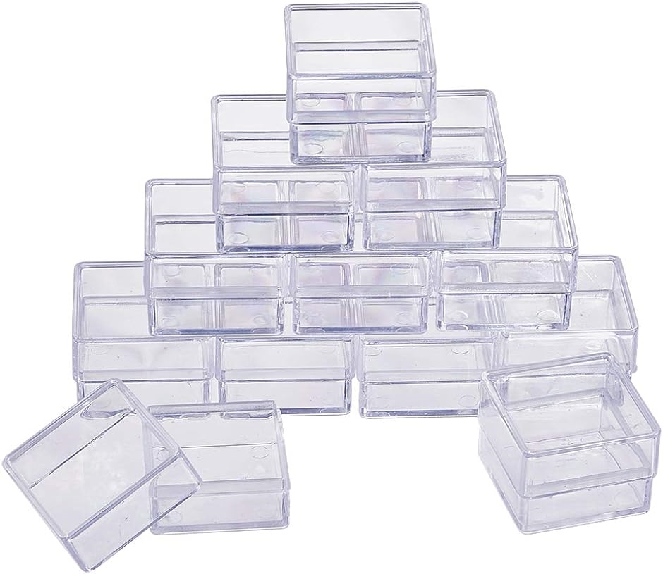 16個セット プラスチック小分けケース 透明 アクセサリーケース ビーズ収納ケース( 立方体-3ｘ3ｘ2.2cm,  立方体)