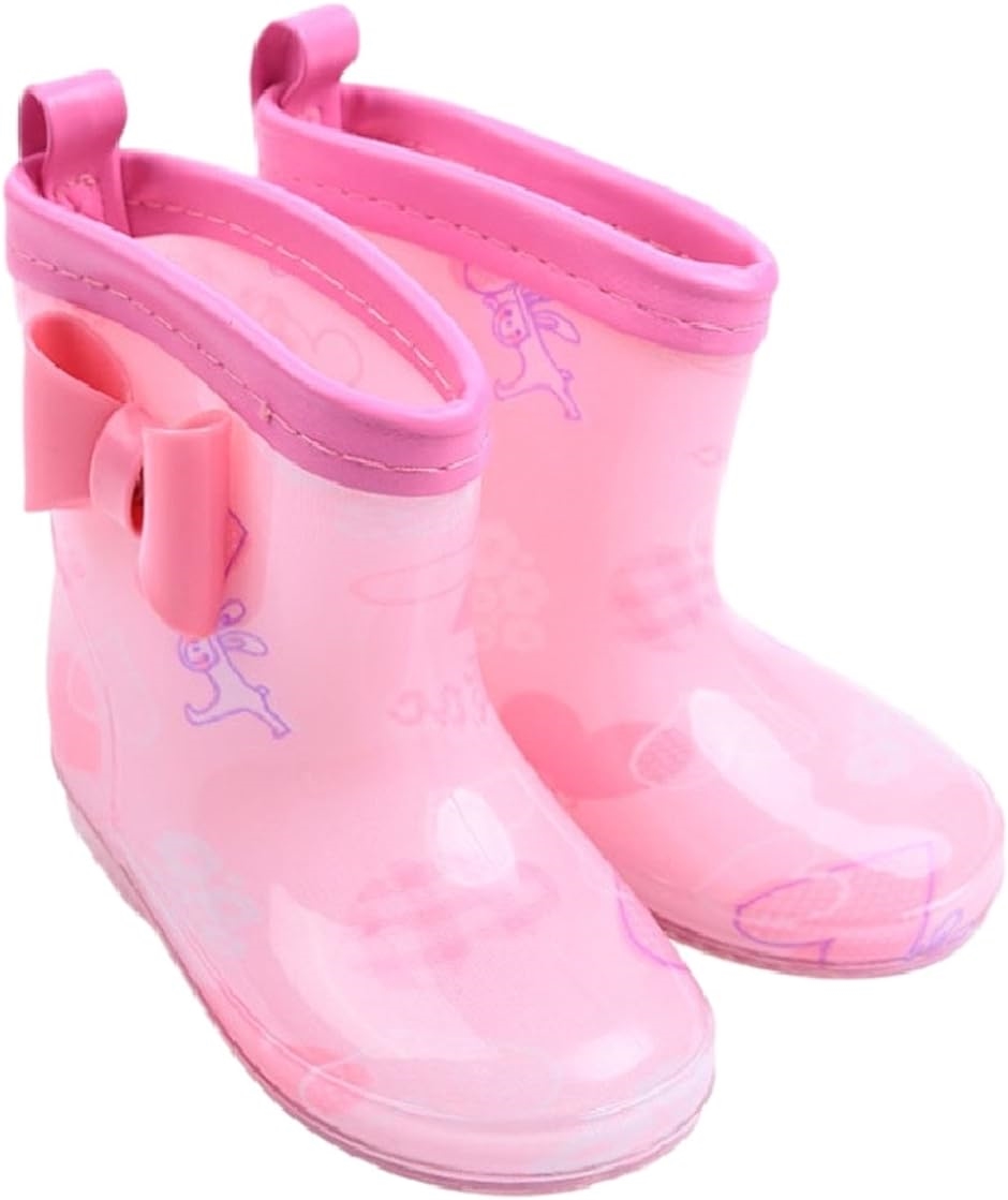 女の子 レインブーツ 長靴 シューズ 雨靴 キッズ 子供 16-17cm( ハート,  16.0〜17.0 cm)