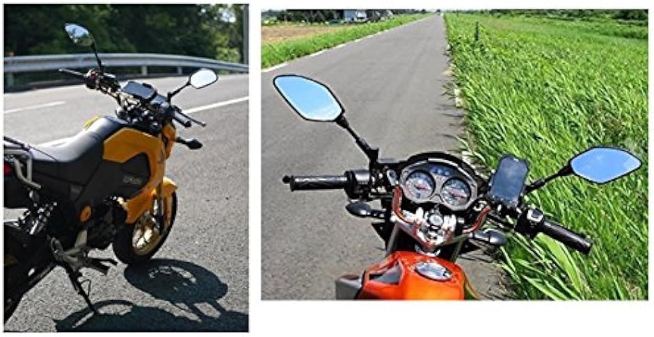 オートバイ バイクミラー ヤマハ 川崎 ホンダ MT-07 MT-09 PCX GROM Z125 8MM 10MM 汎用( ブラック)｜horikku｜08
