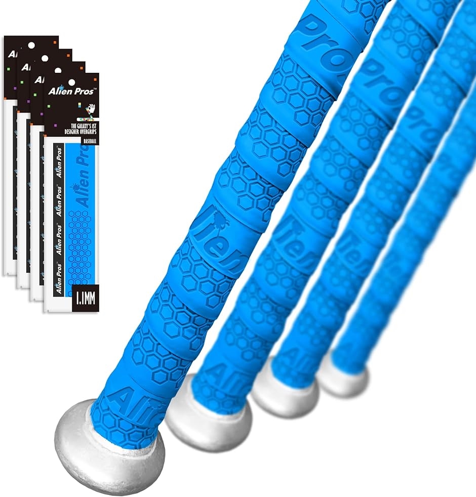 野球用バットグリップテープ バットテープ 保護( 4-Pack Blue,  4-Pack)
