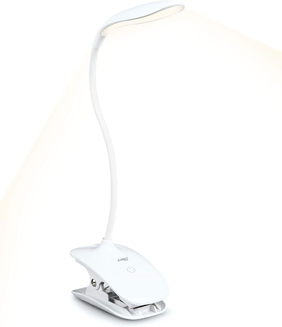 クリップライト コードレス LEDブックライト デスクスタンド 2021年モデル 360度回転 タッチ式三段階調光 MDM( 昼暖色)｜horikku