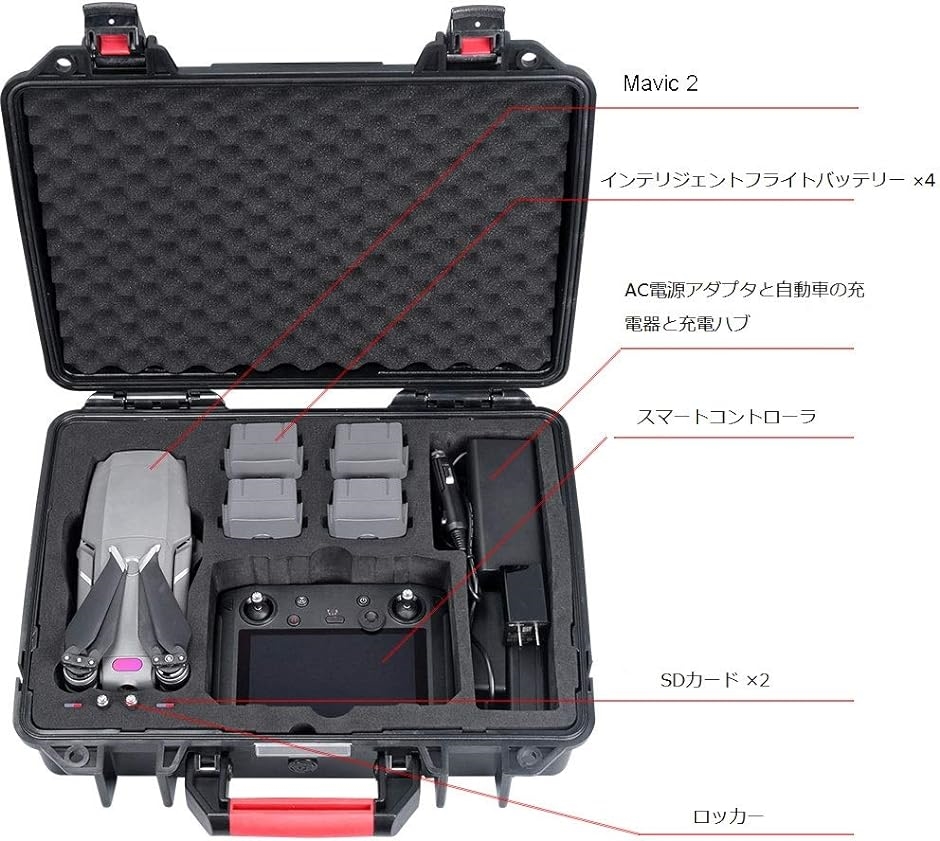 DJI mavic2 及びスマート送信機対応収納ケース インテリジェント DJI mavic2 及びスマート送信機対応収納ケース インテリジェント