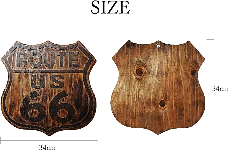 ビンテージ木製看板 ルート66アメリカンウッド...の詳細画像1