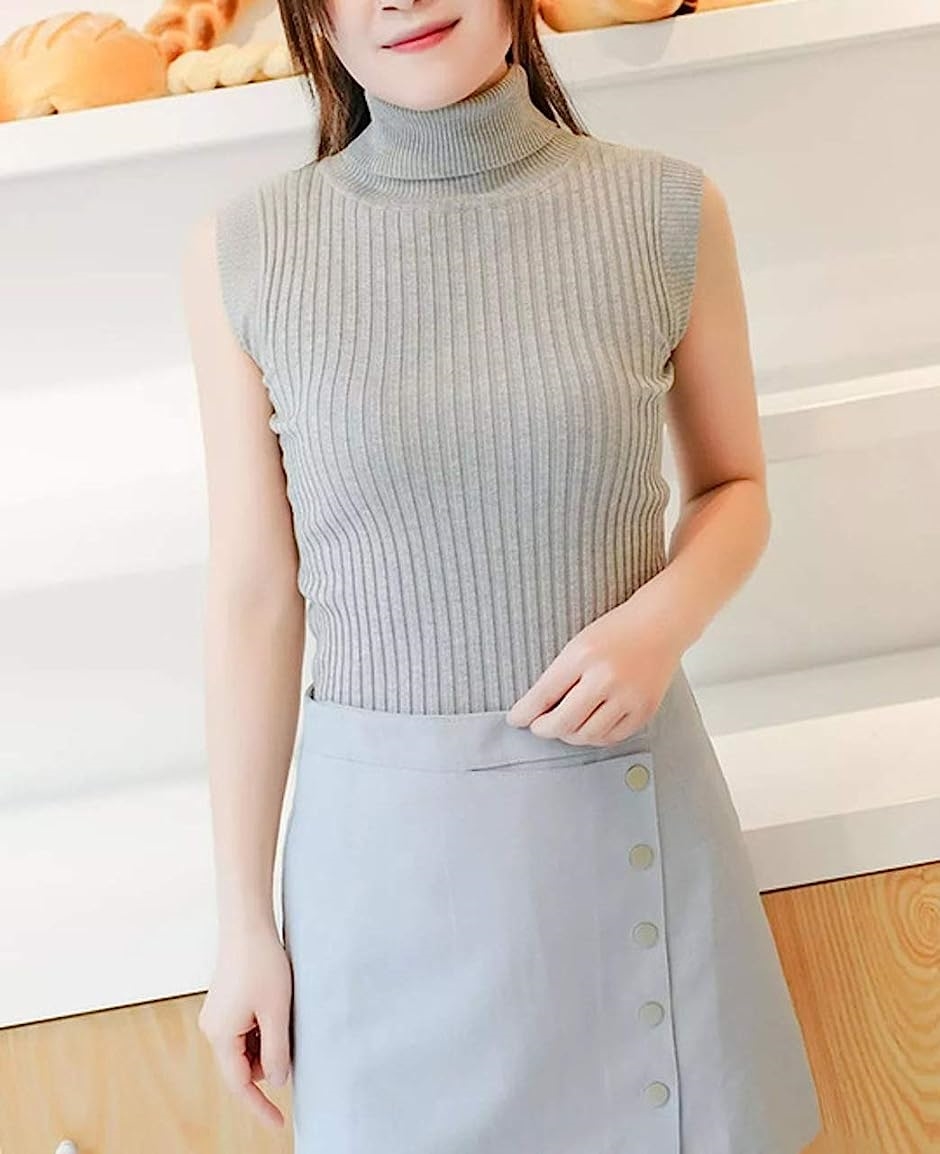 Courreges ニット タートルネック ノースリーブ クレージュcourrègesアンゴラニット ノースリーブ