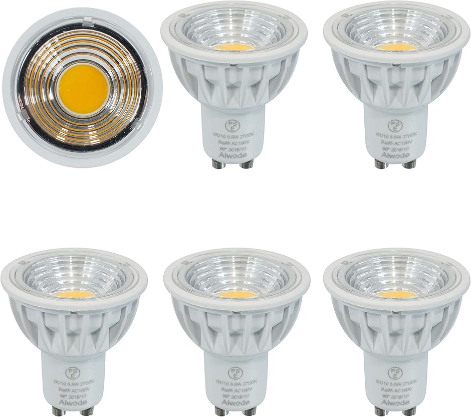 5.5W LED�d�� �n���Q���d��60W�^���� GU10���� 95Ra�������F��(�d���F(�T�Z�b�g),  4)GU10)