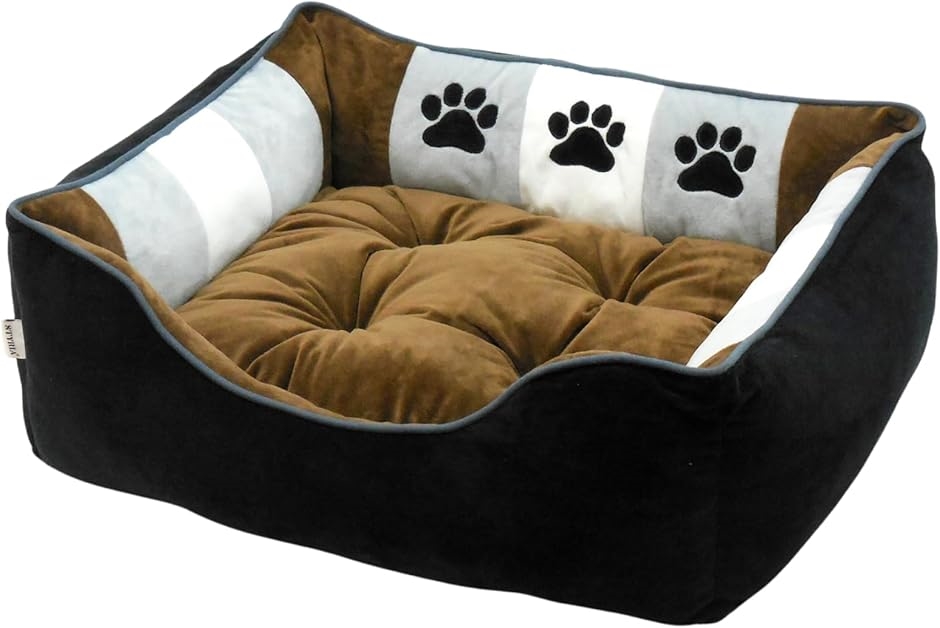 犬 猫 ペット ベッド ペットベッド 通年 オールシーズン 洗える かわいい(ブラウン, 65L x 55W x 18H cm)