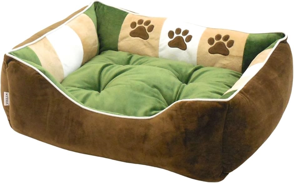 犬 猫 ペット ベッド ペットベッド 通年 オールシーズン 洗える かわいい(グリーン, 65L x 55W x 18H cm)