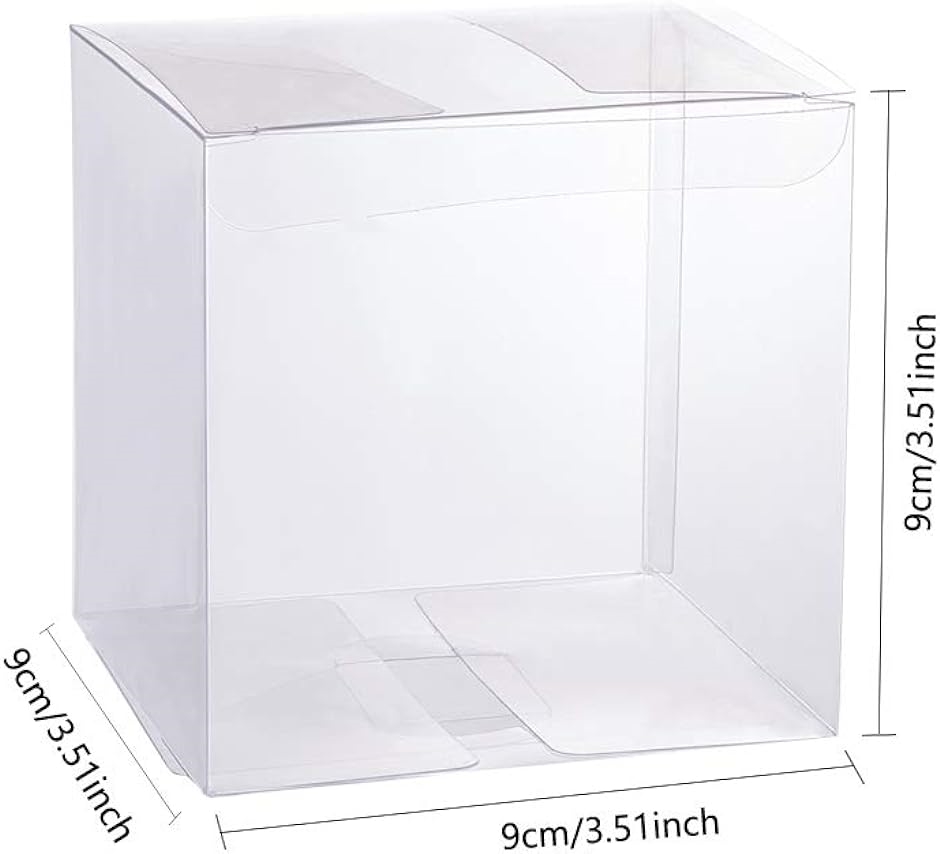 30個セットPVC透明プラスチックケース 9x9x9 折り畳みボックス( 9ｘ9ｘ9cm-30個,  9ｘ9ｘ9cm)｜horikku｜02