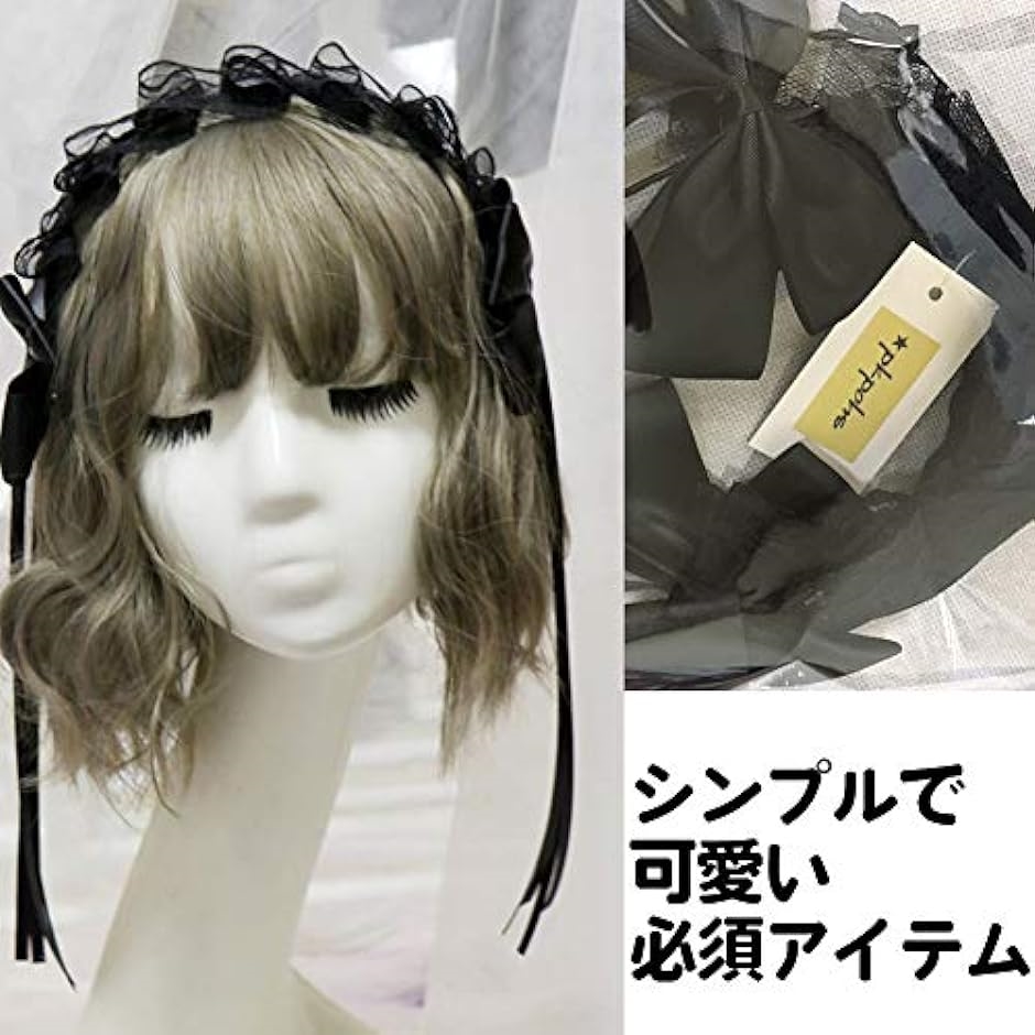 カチューシャ リボン ヘッドドレス 髪飾り ゴスロリ レース ヘアアクセサリー( レッド)｜horikku｜06