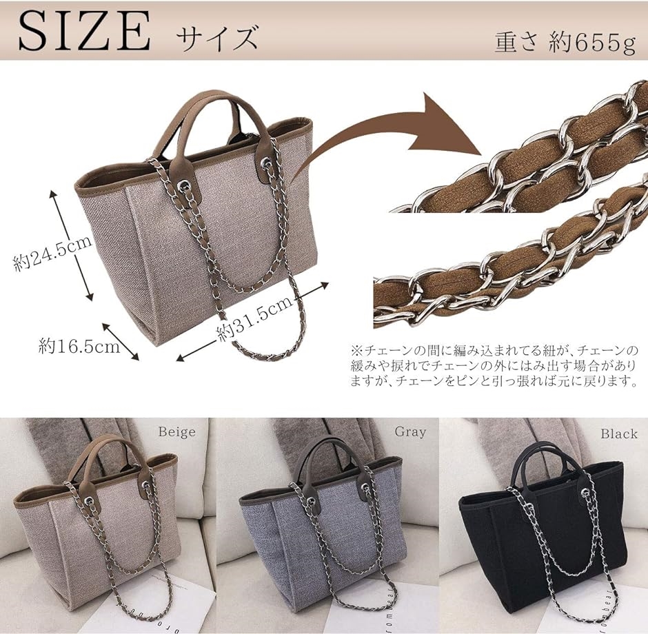 ショルダーバッグ レディース 肩掛け チェーンストラップ 布 PUレザー