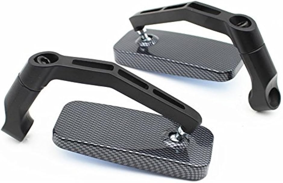 バイク ミラー スクエア型 左右セット 正ネジ 逆ネジ 8mm 10mm付属