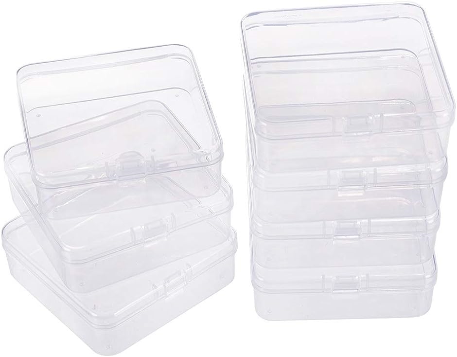 10個セット正方形小分けケース アクセサリーケース ビーズ収納ケース ネイルパーツ収納ボックス( 長さ8.2cm,  高さ2.8cm)｜horikku