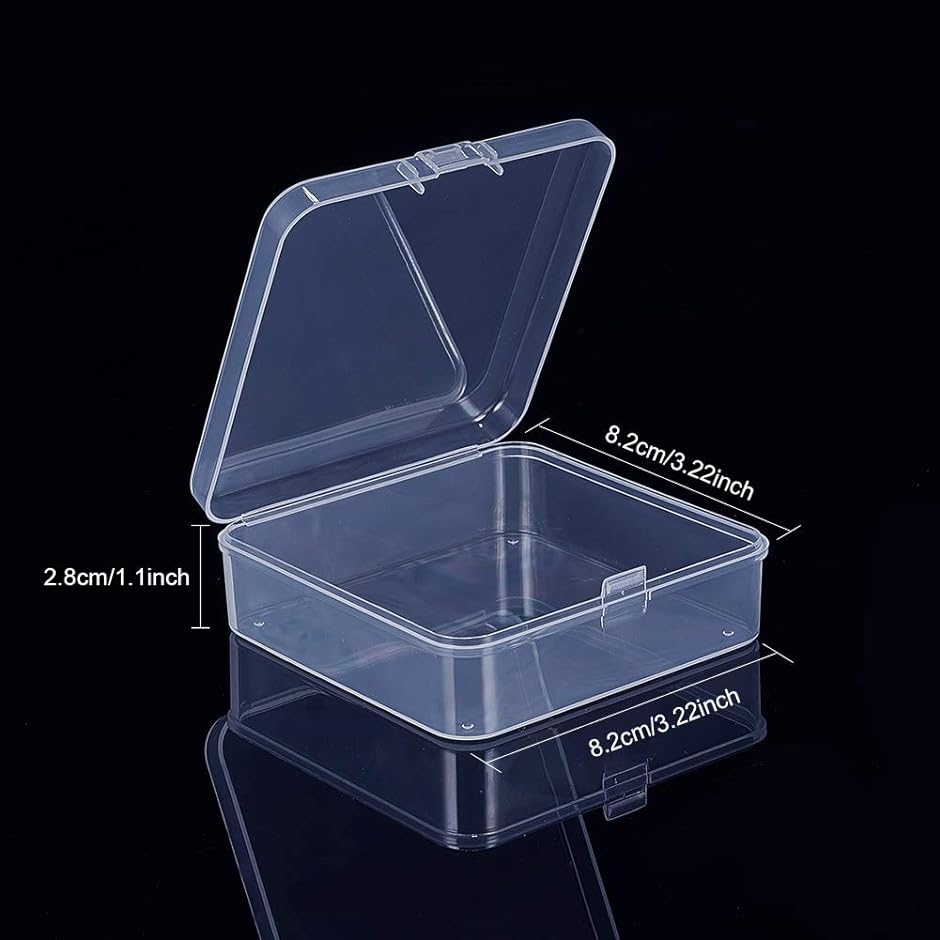 10個セット正方形小分けケース アクセサリーケース ビーズ収納ケース ネイルパーツ収納ボックス( 長さ8.2cm,  高さ2.8cm)｜horikku｜02